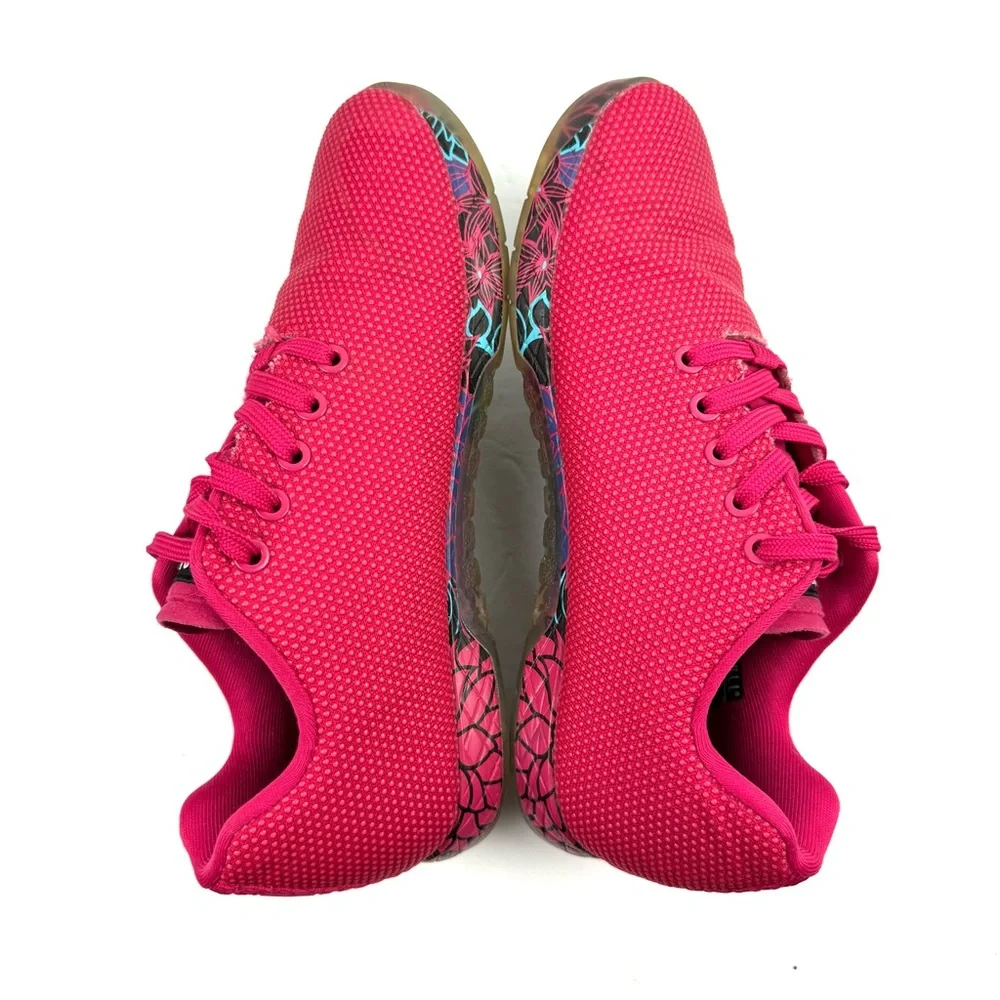 NO BULL Super Fabric Sneakers 9.5 Womens Lace up Mens 8 Bright Red Pink - Picture 7 of 12